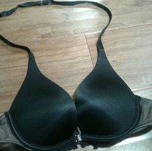 Victoria's Secret black halter lace up 32b